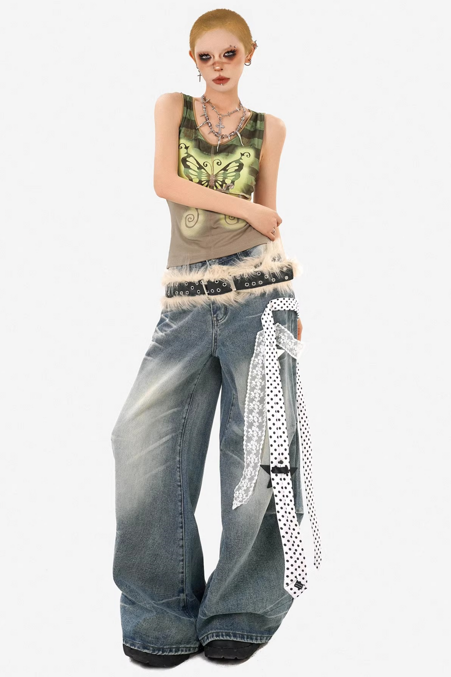 Retro Camouflage Butterfly Tank Top