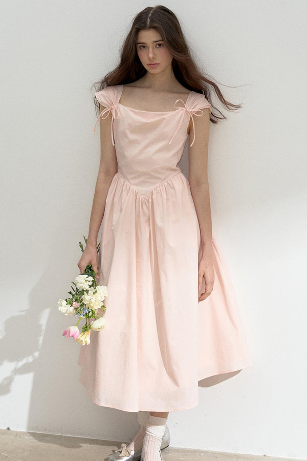 Pink Halter Midi Dress