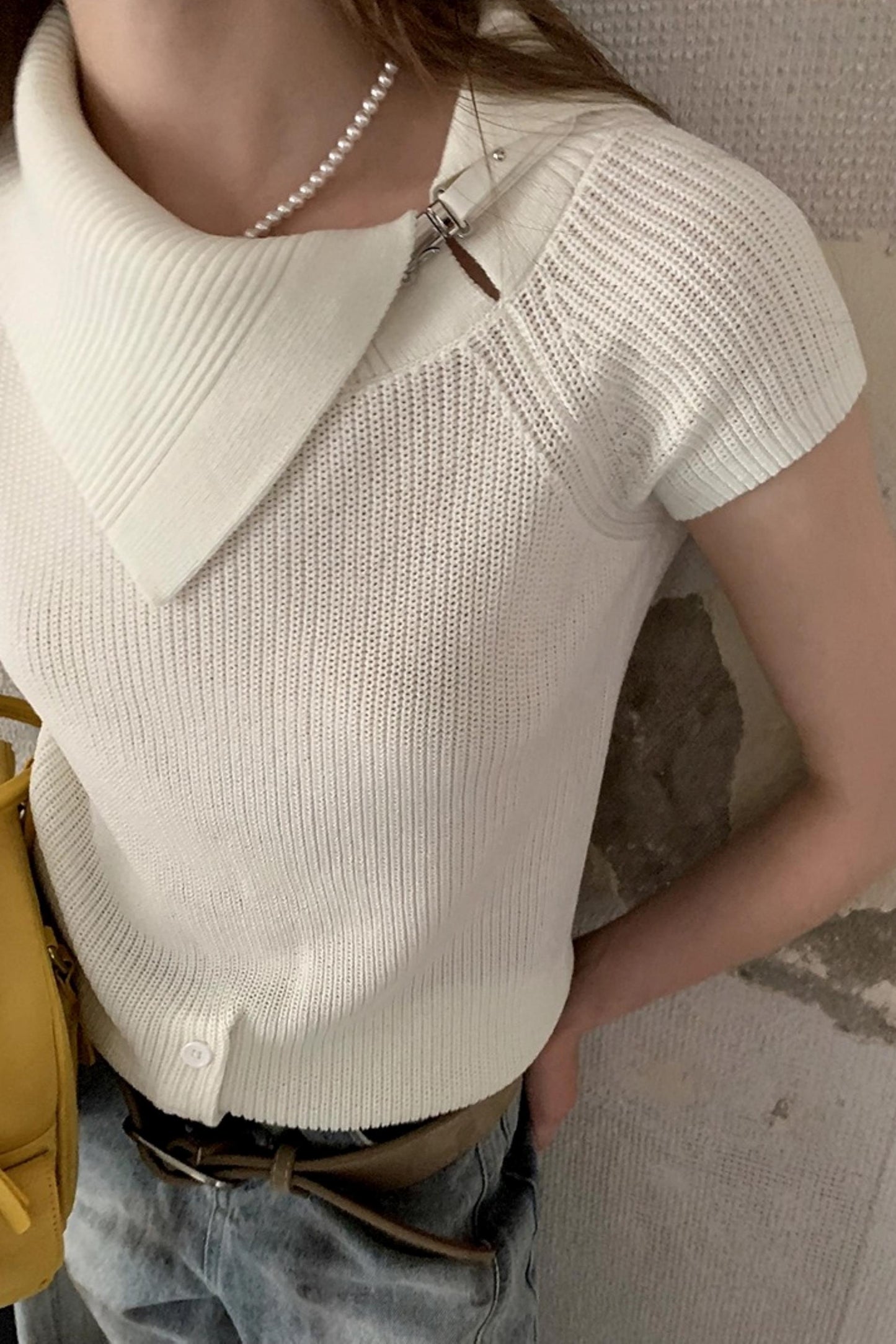 Asymmetric Loop Knit Top