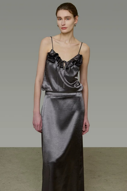 Lace-Trimmed Satin Camisole