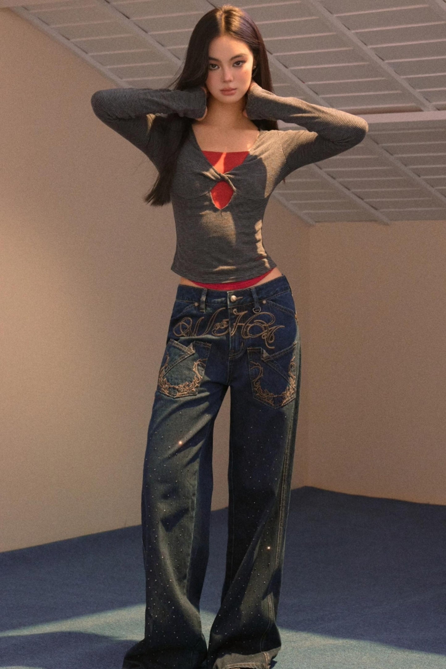 Color-Block Patchwork Base T-Shirt