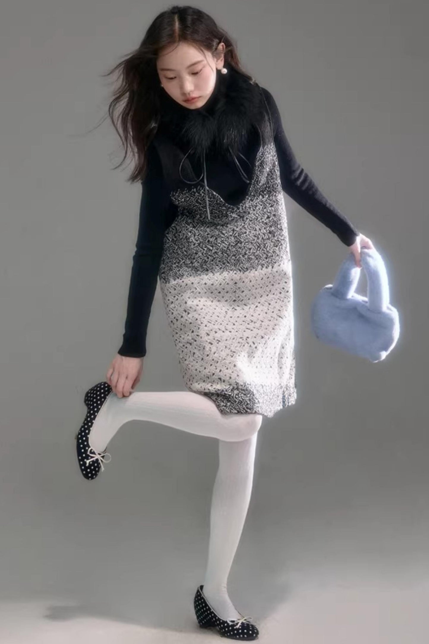 Layered Gradient Woolen Dress