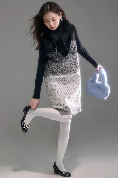 Layered Gradient Woolen Dress