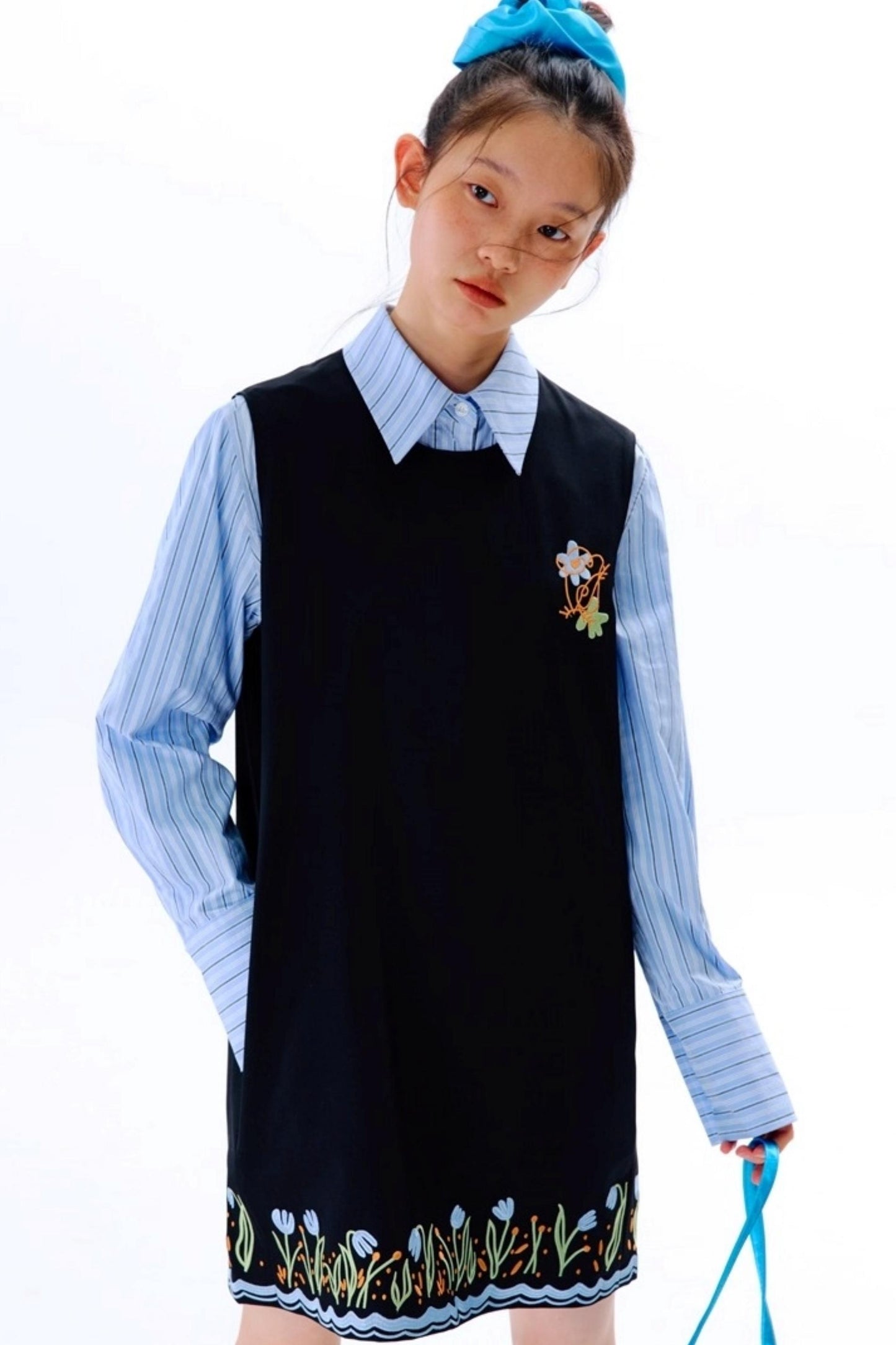 Original Tulip Embroidered Vest Dress