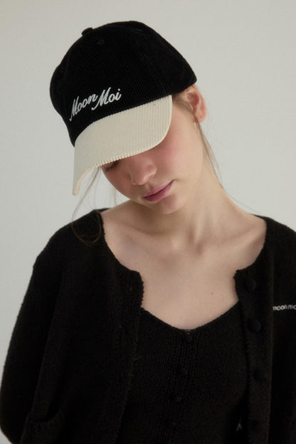 Color Block Corduroy Cap