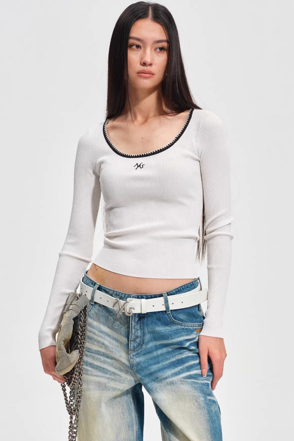 Color-Block Slim-Fit Knit Sweater