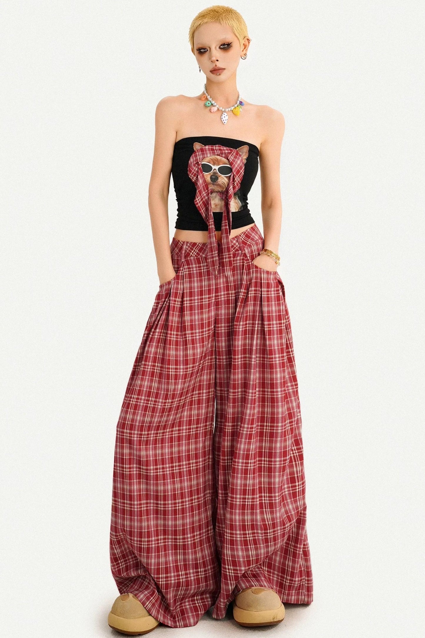 Sweet Spicy Plaid Vest Set-Up