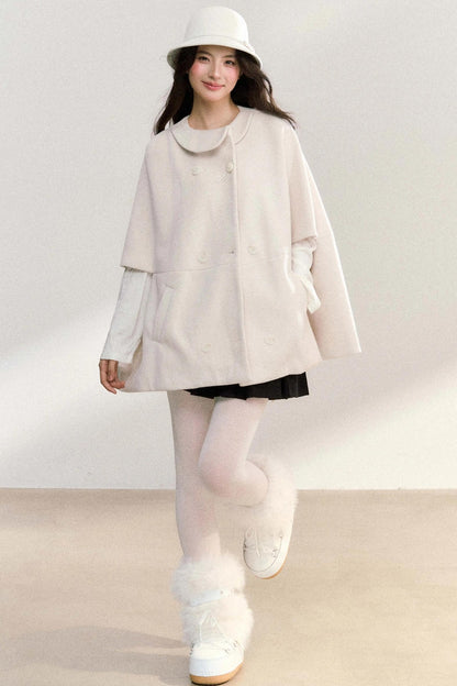 Doll Collar Woolen Cape Coat