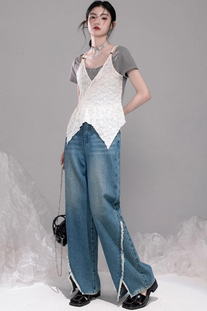 Graue Layering-T-Shirts