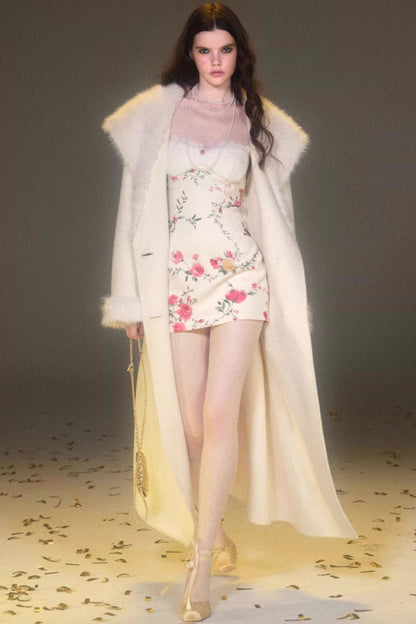 프린트 울 튜브 원피스 세트