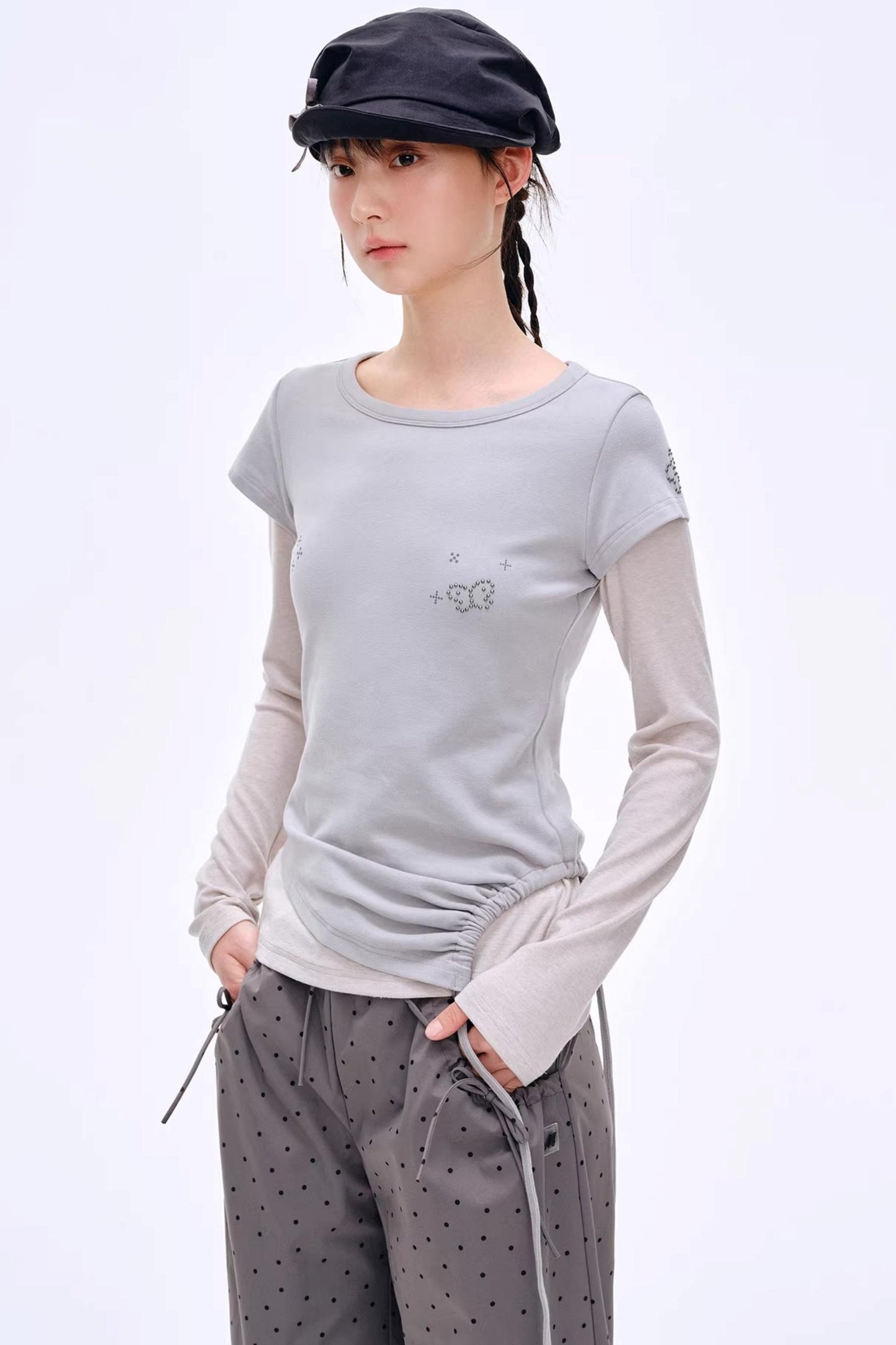 Breathing Aesthetics Rhinestone Blouse