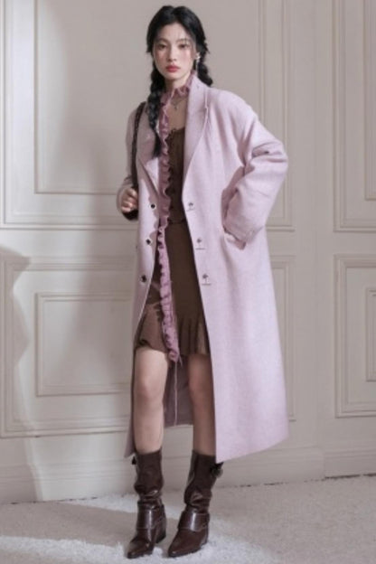 Teaberry Herringbone Tweed Coat