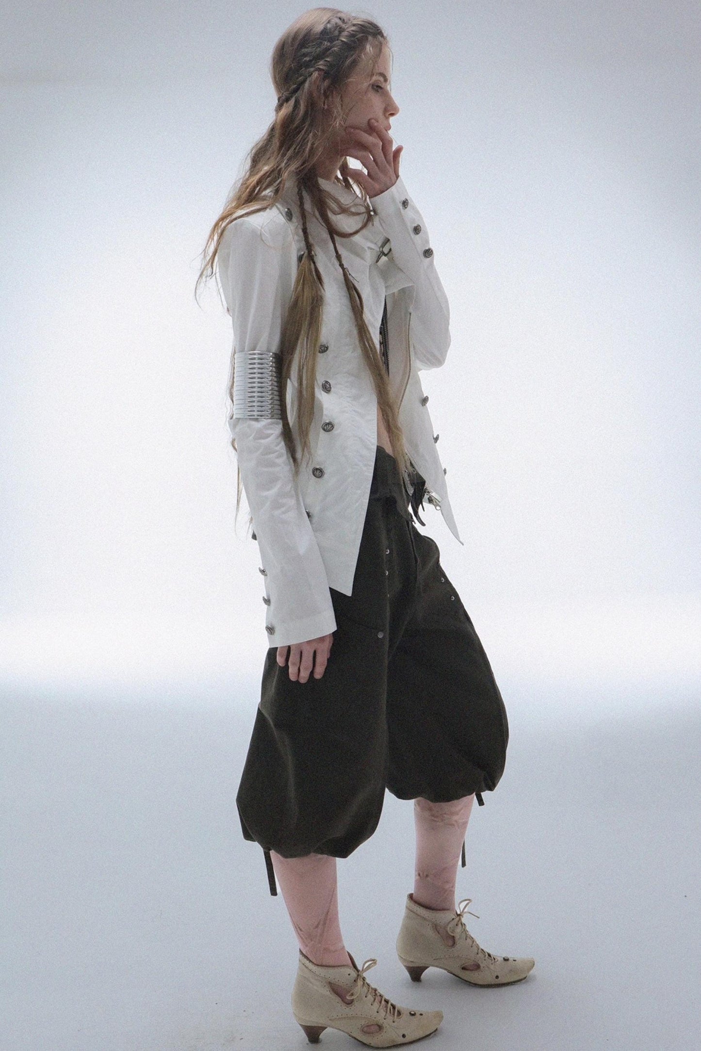 Detachable Sleeve Turtleneck Windproof Jacket