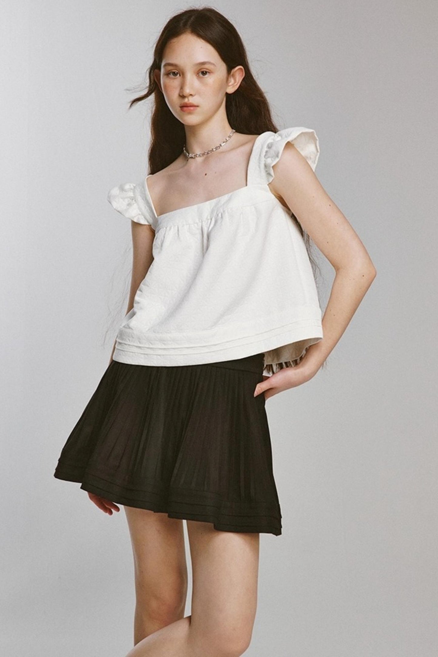 Waist Shape Short Pleated Skirt