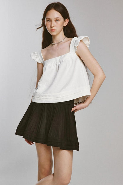 Waist Shape Short Pleated Skirt