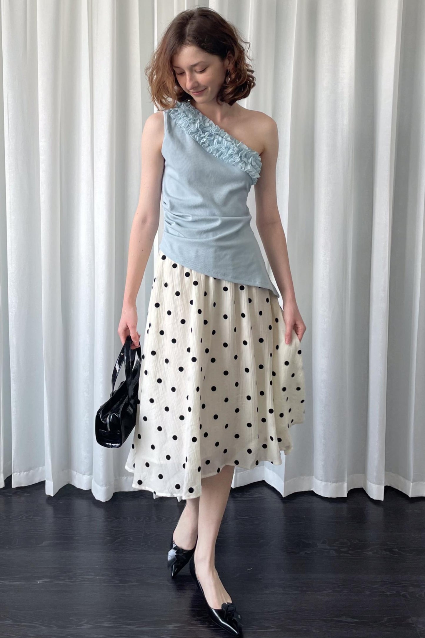 Polka Dot Beige Skirt