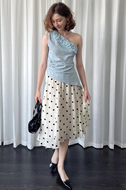 Polka Dot Beige Skirt