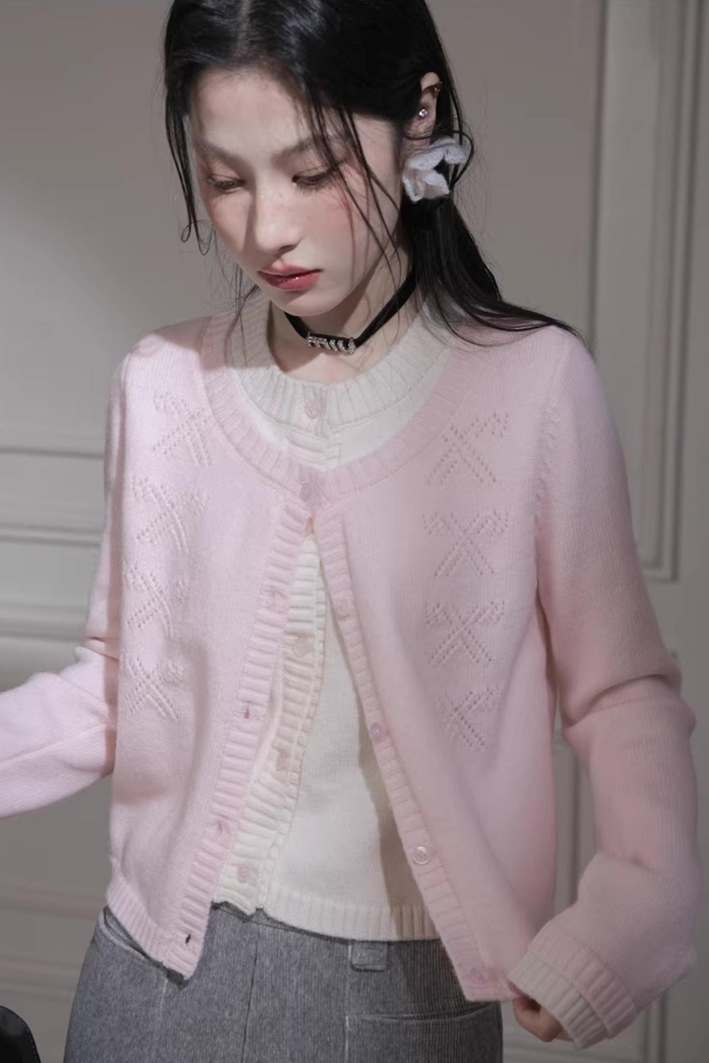Peach Milkshake Wool Cardigan