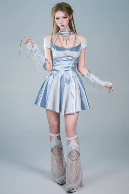 Y2K Rhinestone Lace Chain Leg Warmers