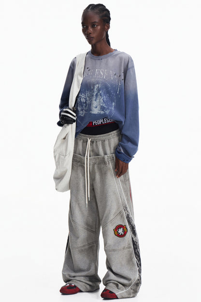 Aged Print Long Sleeve T-Shirt