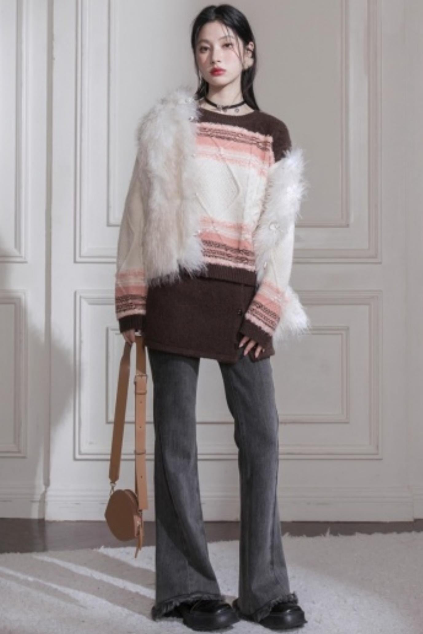 Sunset Gradient Knit Skirt Set