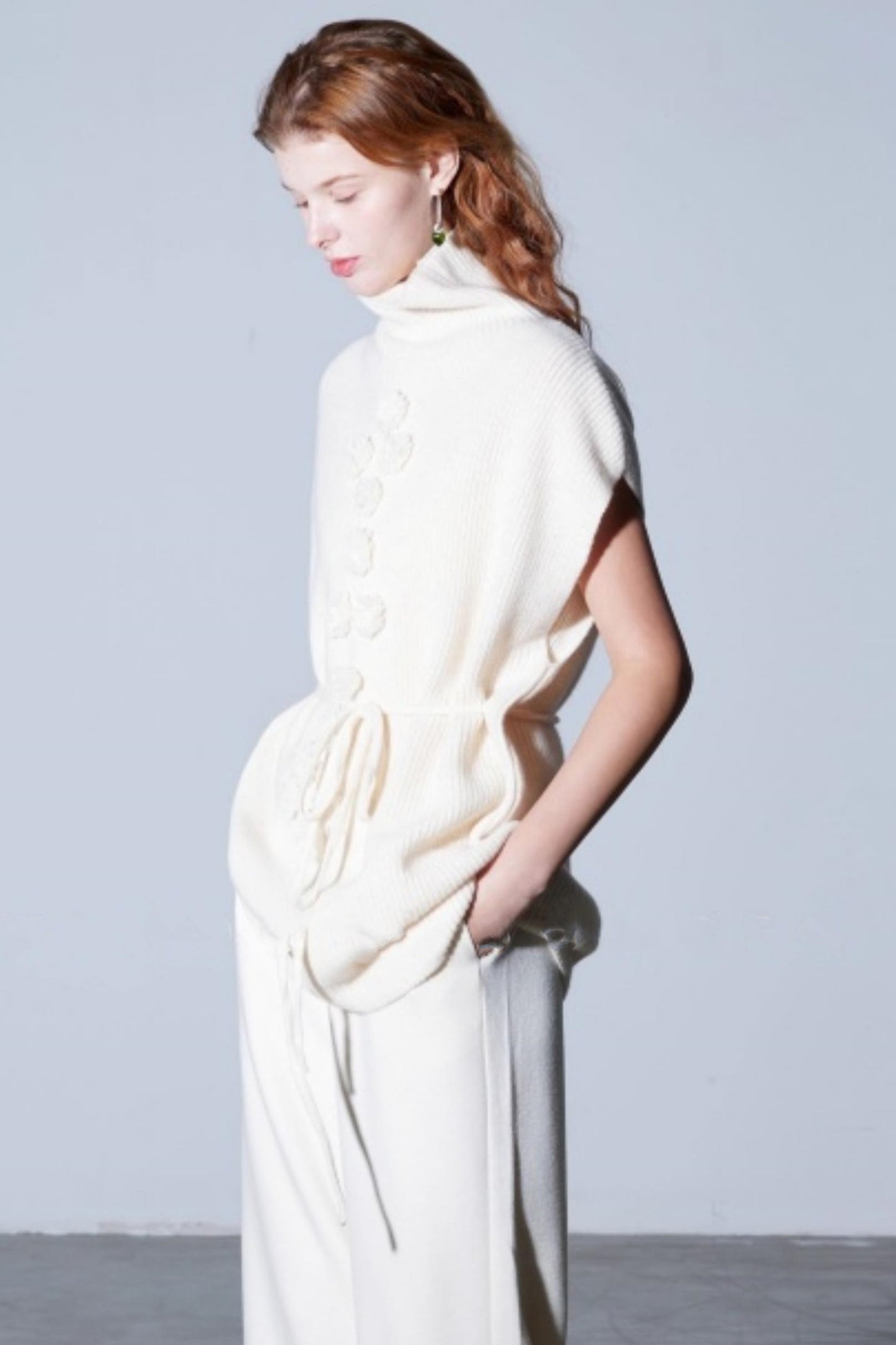 Sheep Wool Cable Knit Vest