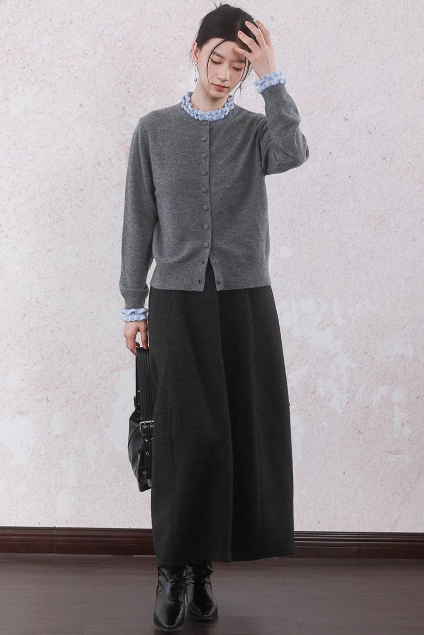 Patchwork Ruffled Cardigan