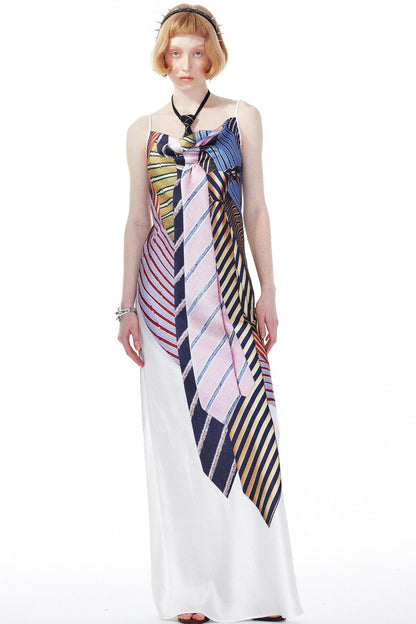 Printed Halter Swing Dress