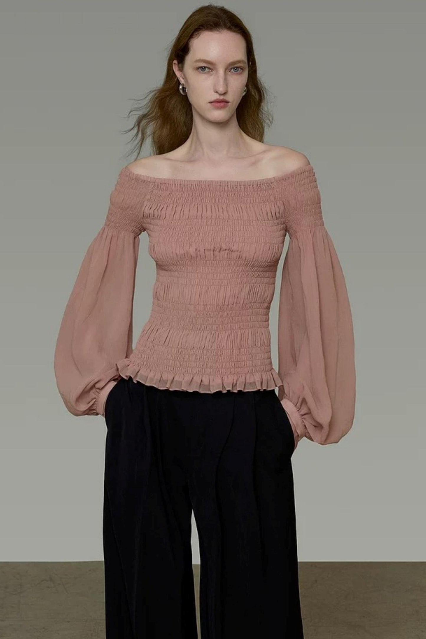 French Off-Shoulder Blouse