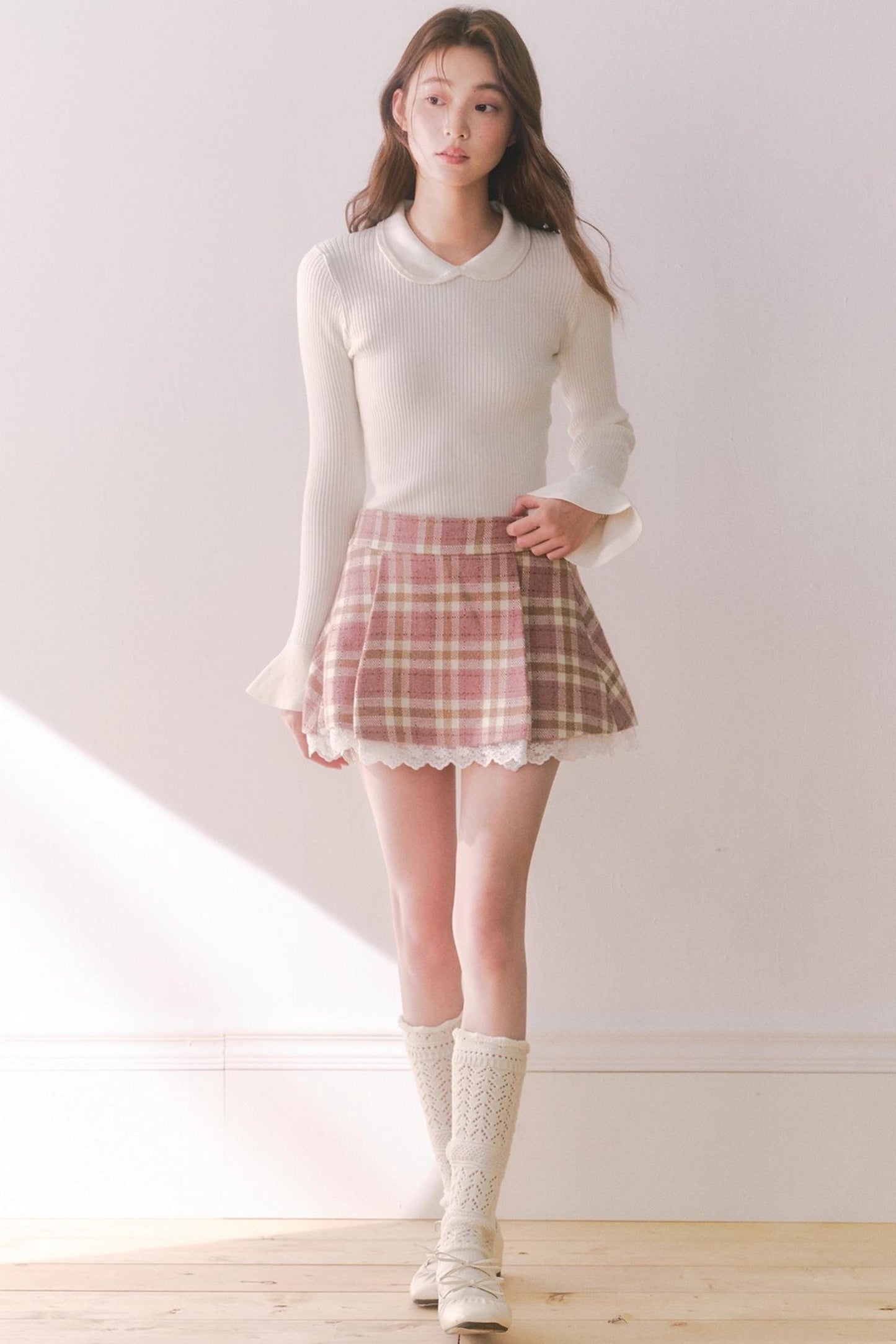 Vintage Plaid Lace Skirt Set-Up