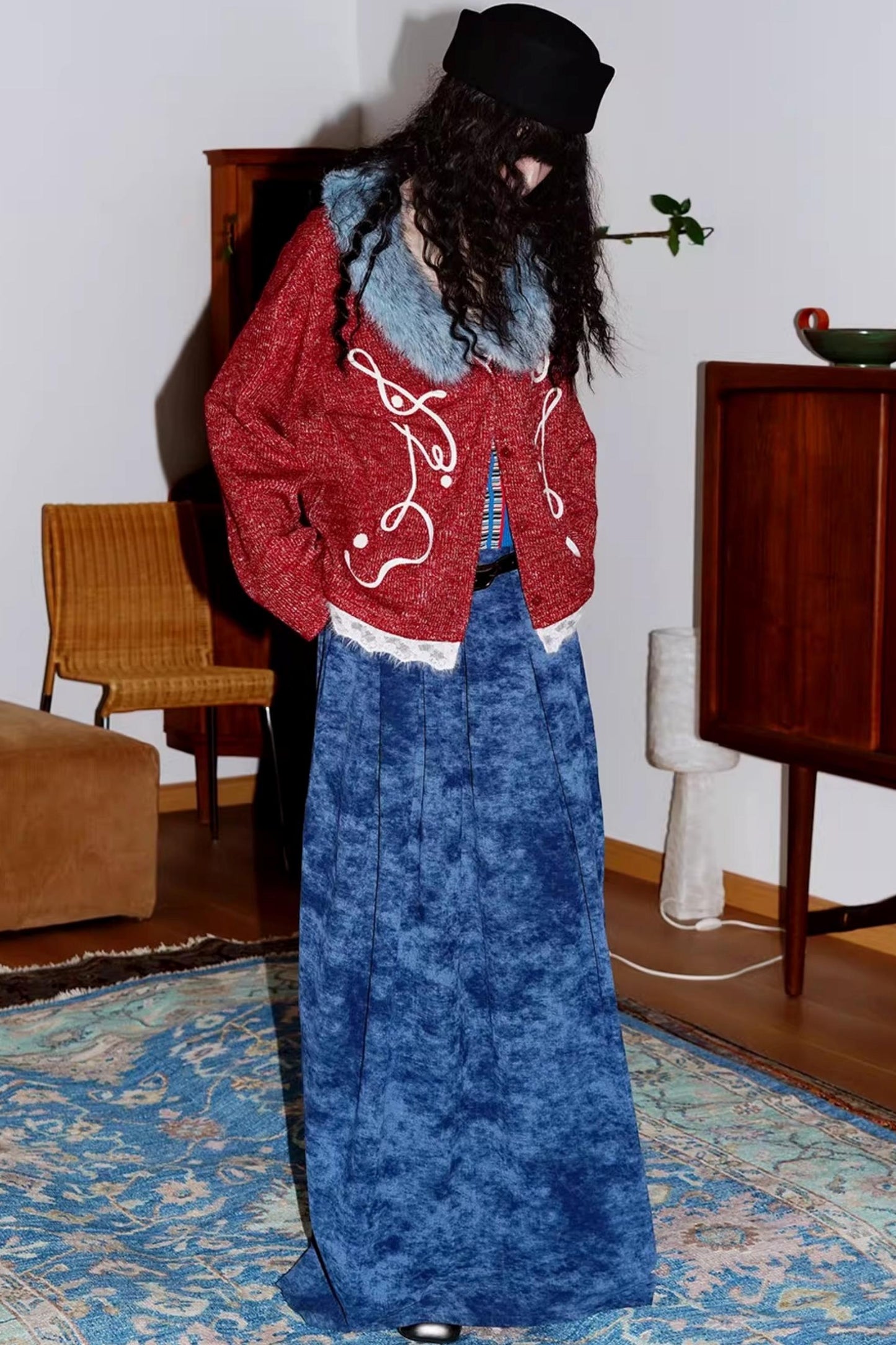 Retro Lace Knitted Cardigan