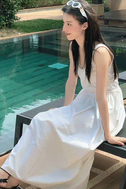 Sycamore Rose Fiber Balloon Skirt Dress