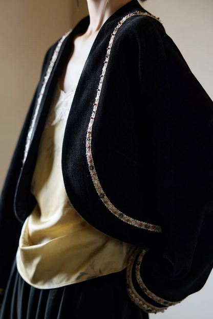 Ethnic Black Cocoon Jacket