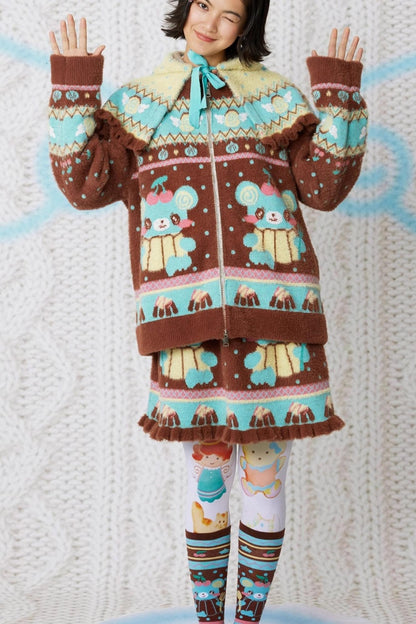 Chocolate Bear Knitted Sweater Set-Up