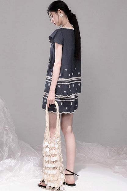 Coconut Sea Embroidered Set