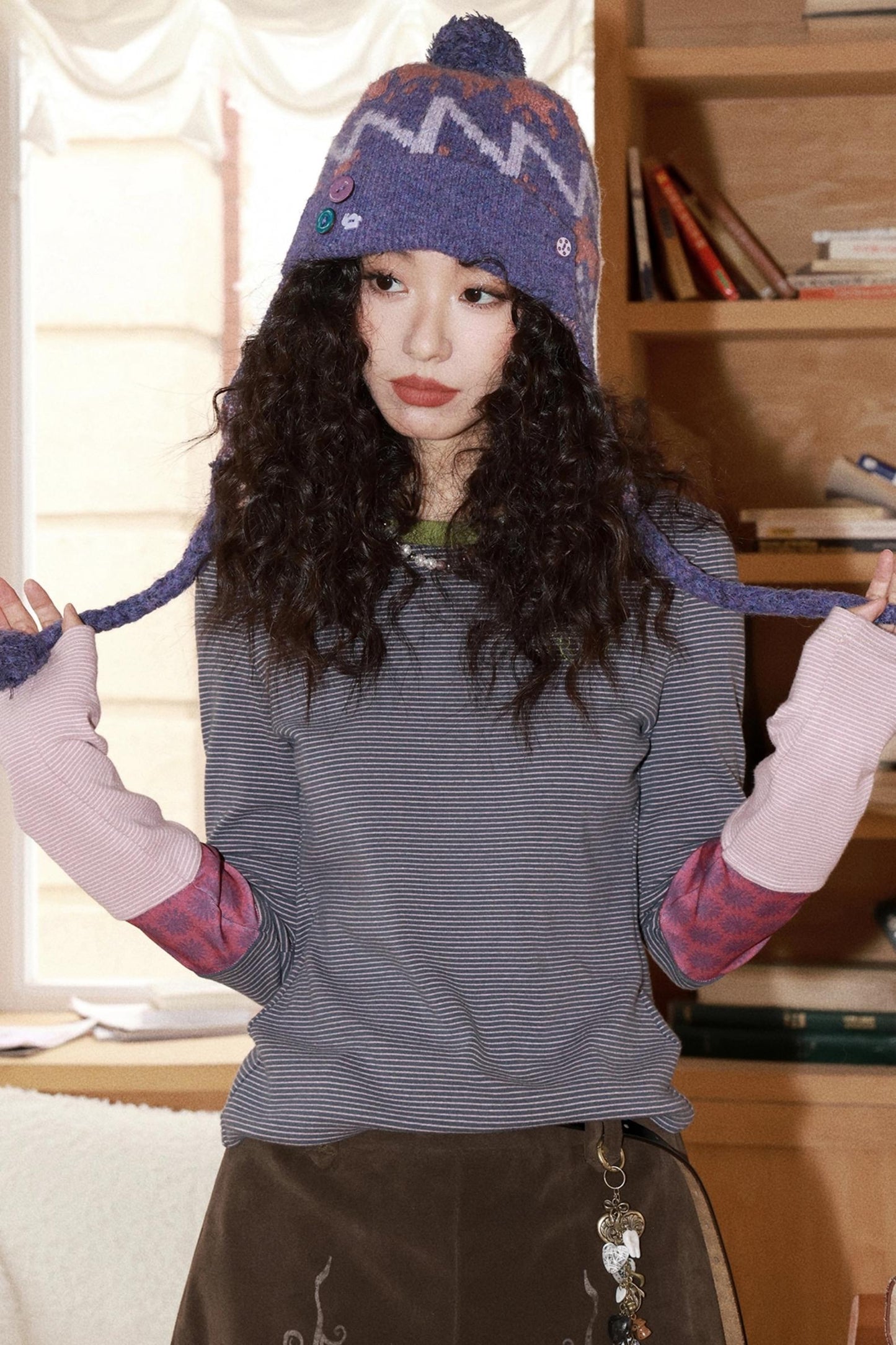 Purple Mist Wool Balaclava Hat