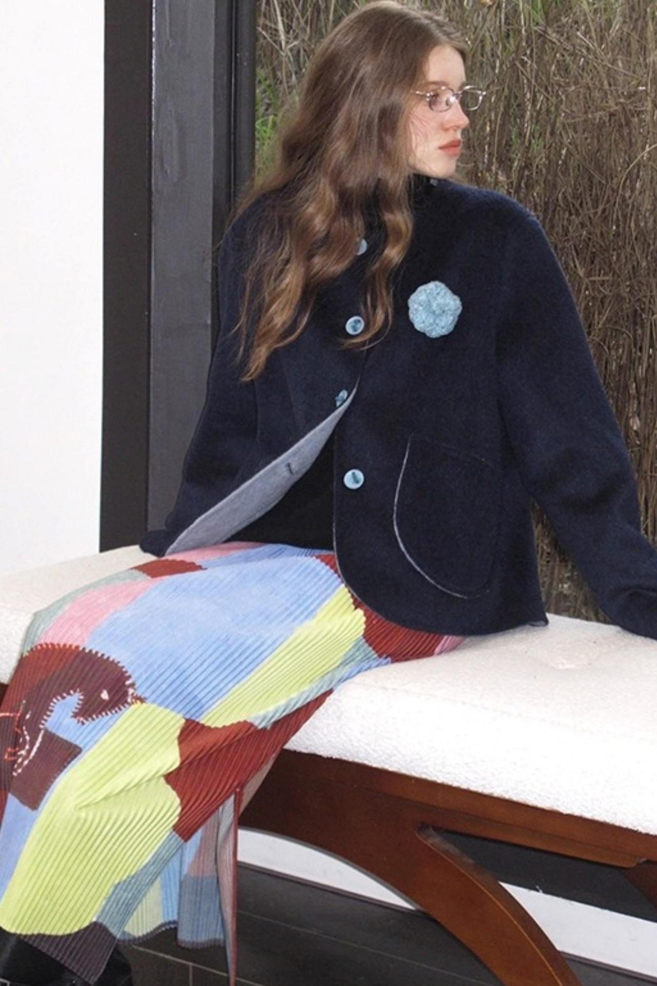 Retro Ivy League Print Skirt