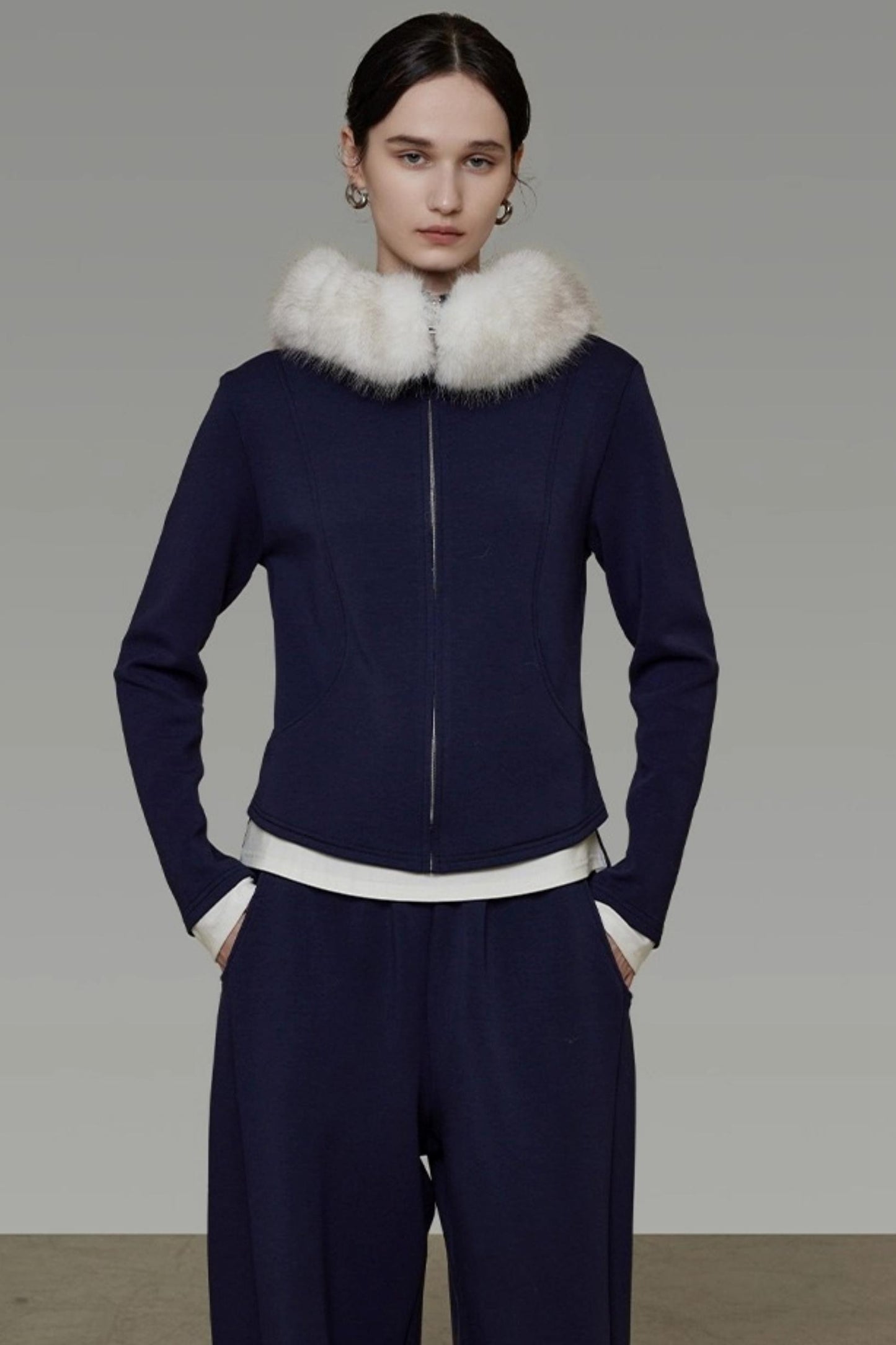 Fur Collar Jacket Set-Up
