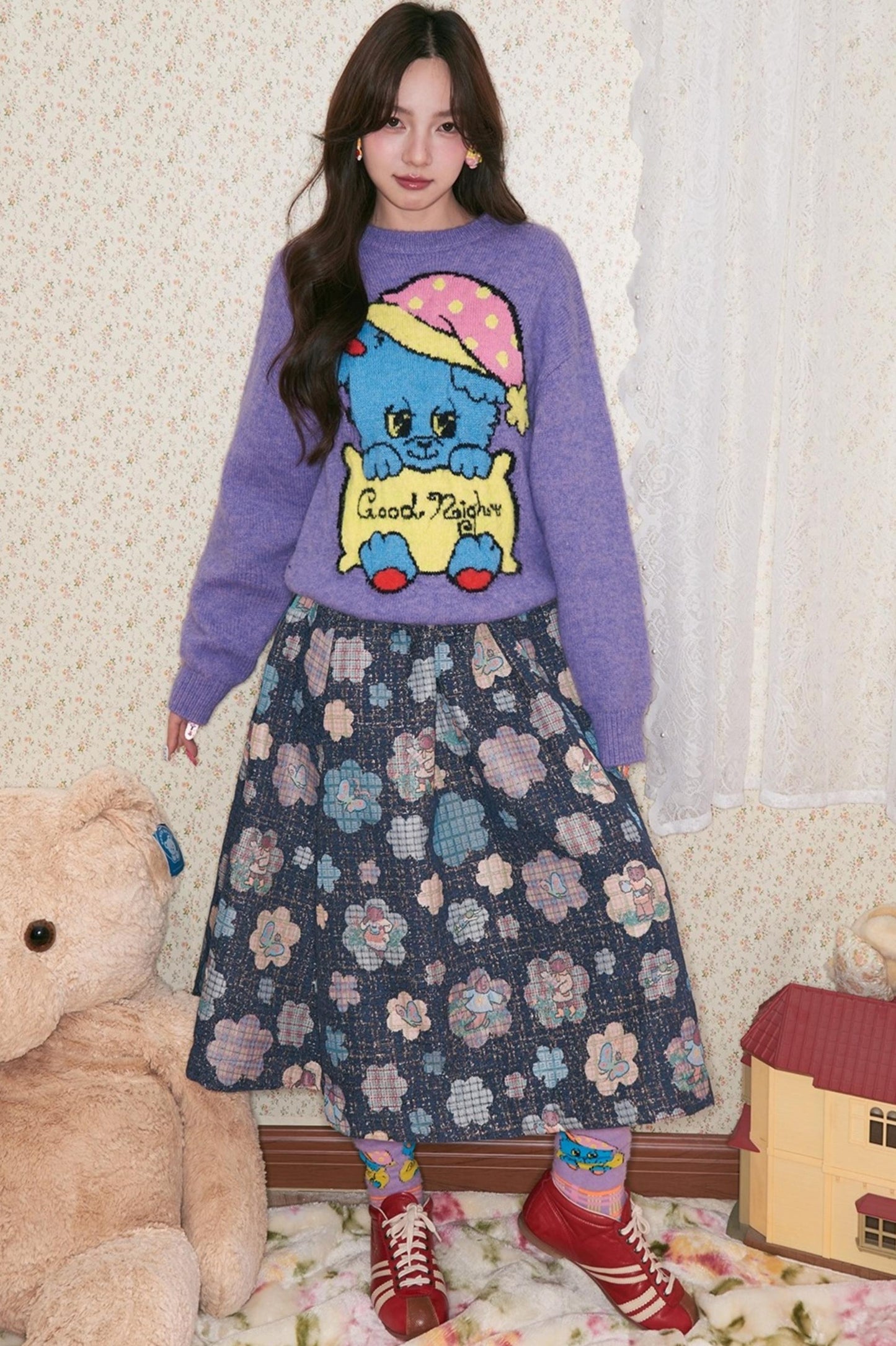 Autumn Flower Bear Skirt Set-Up