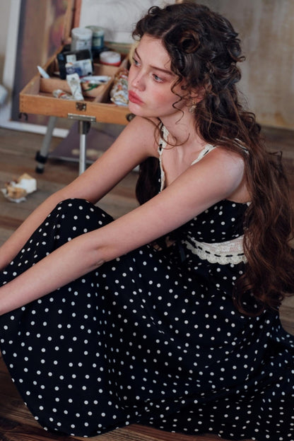 Parisian Polka Dot Halter Dress