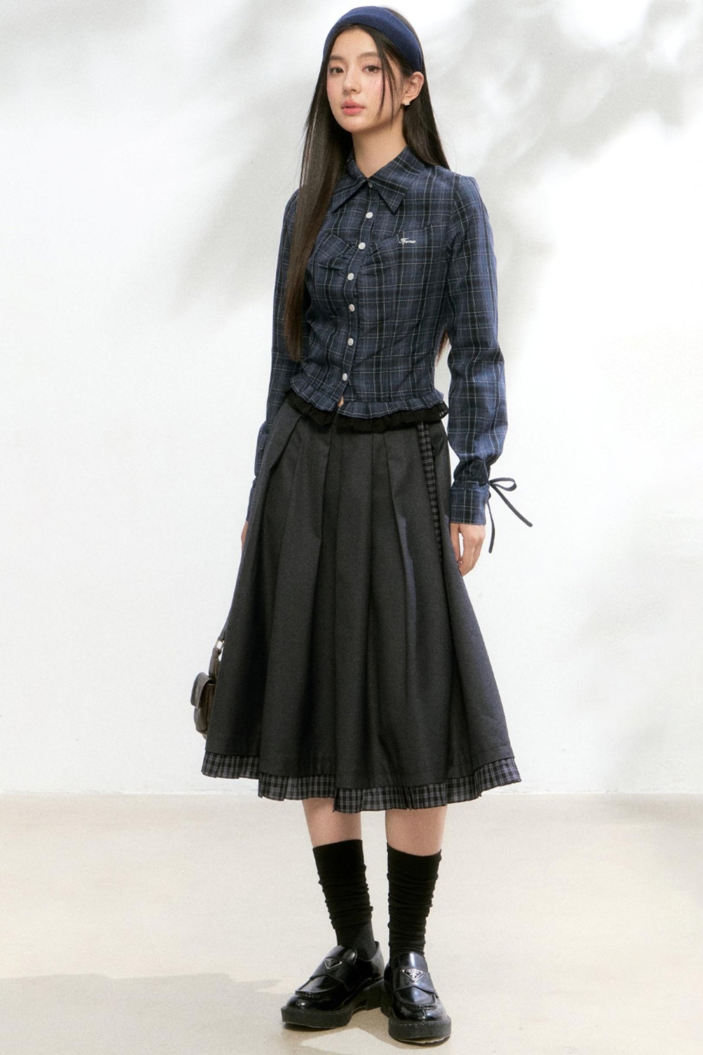 Autumn Pleated A-Line Skirt