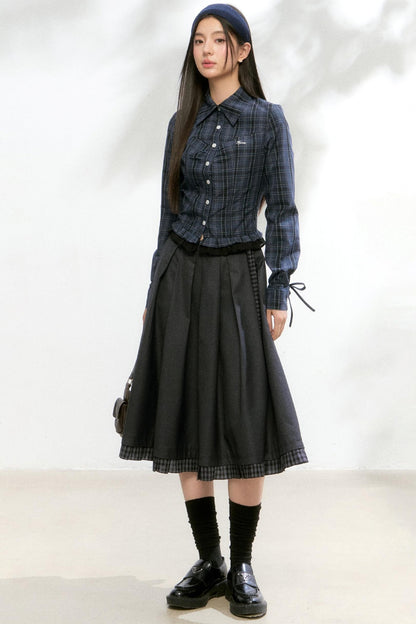 Autumn Pleated A-Line Skirt