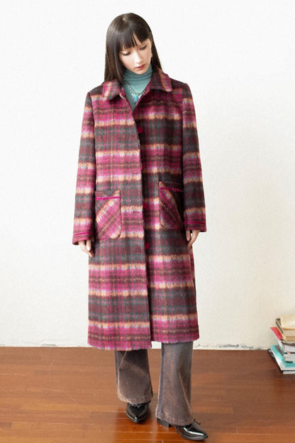 Retro Check Long Coat