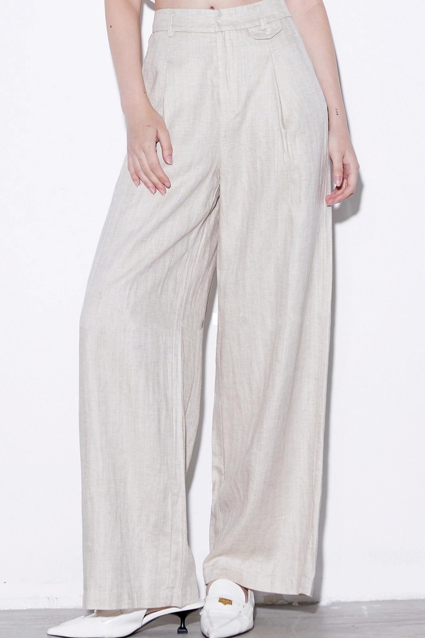 High-Waisted Linen Pants