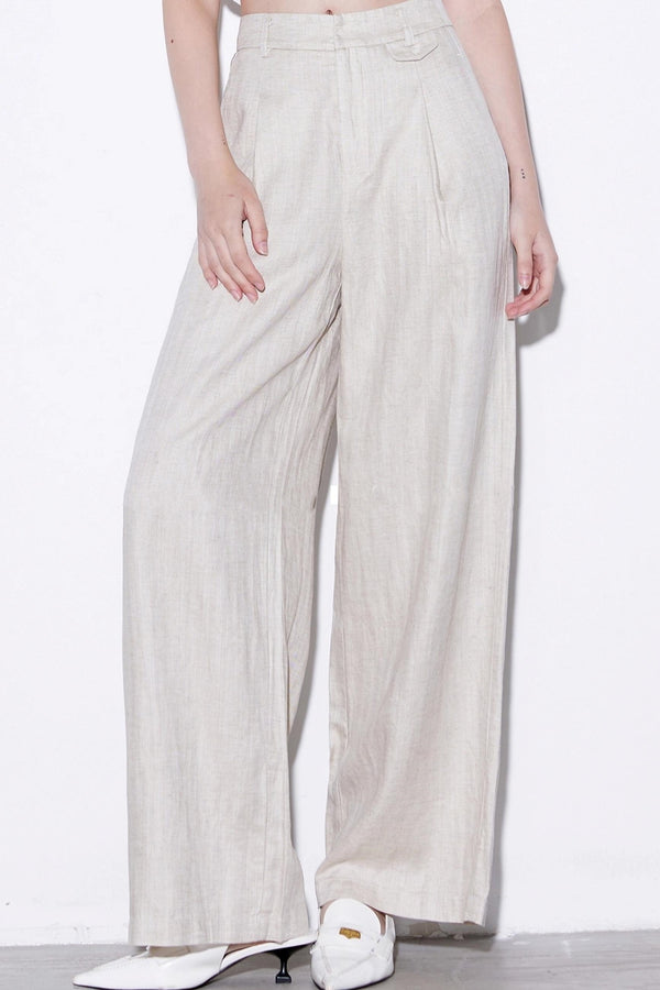 High-Waisted Linen Pants