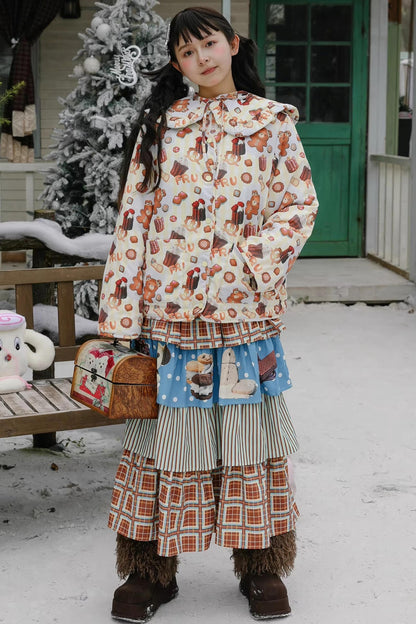 Angel Doll Print Quilted Jacket