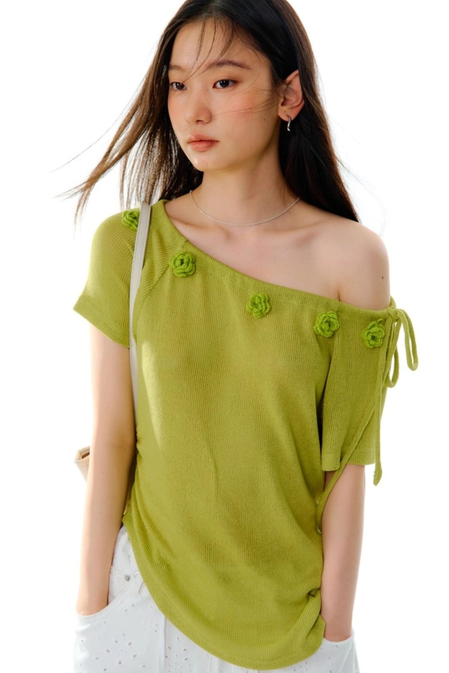 Flower Crochet Knit Top