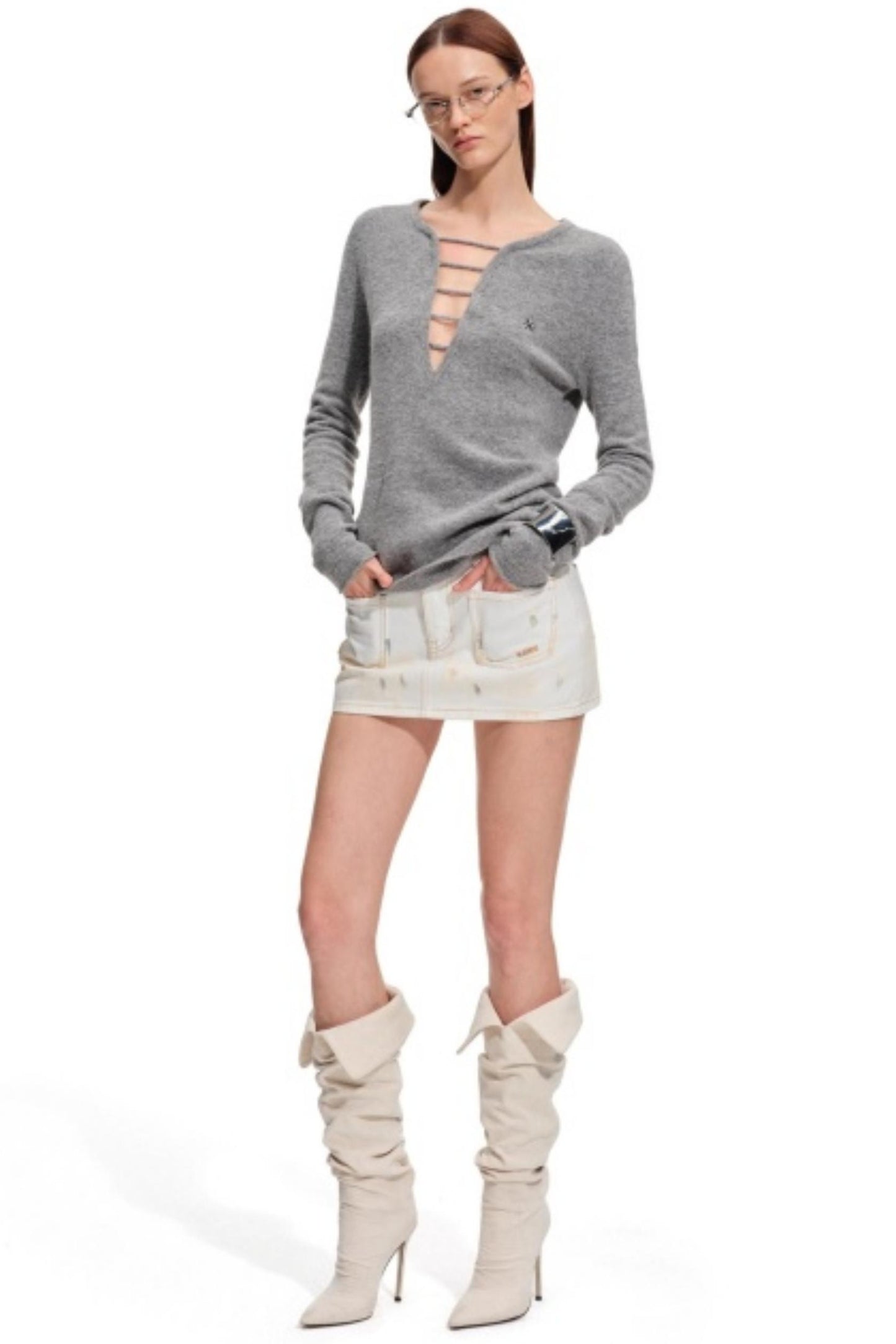 Alpaca Wool V-Neck Sweater