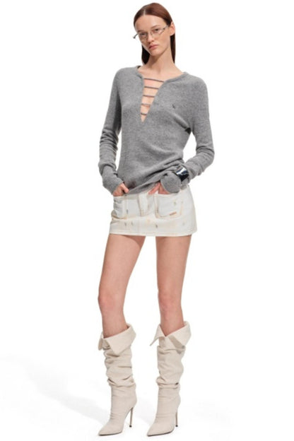 Alpaca Wool V-Neck Sweater