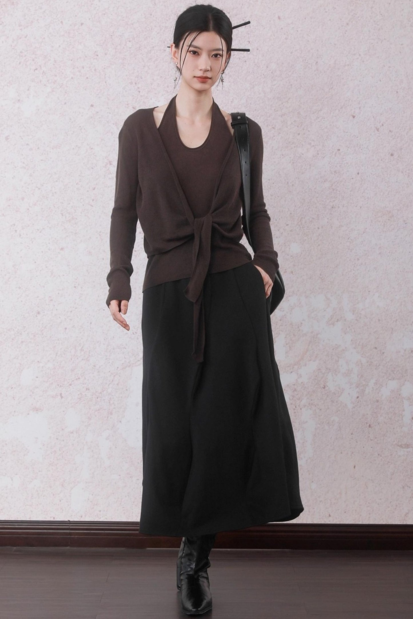 Autumn Mocha Brown Knitted Sweater